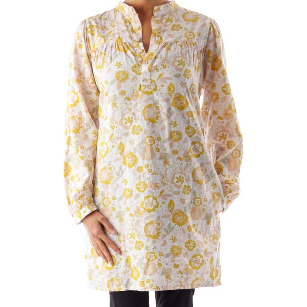 APC Yellow floral long shirt sz S.   Gggg